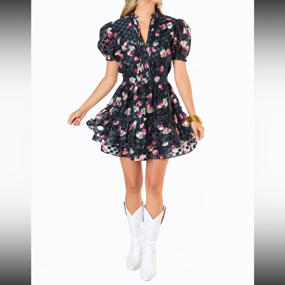 Black floral print Clementine dress from BuddyLove. Size medium